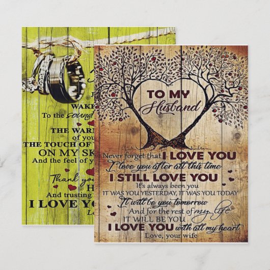 Love Letter To Husband | Special Gift For Man | Kaart (Voorkant / Achterkant)