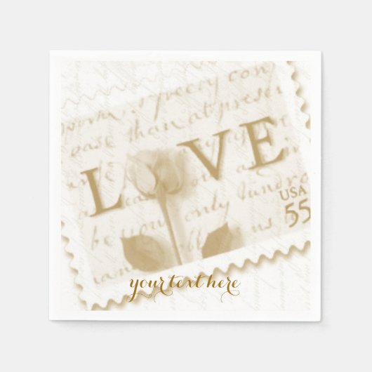 Love Letter Wedding Paper Napkin Set Servet (Voorkant)