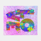 LOVE Letter Word Floral Rainbow Flowers Fleece Deken (Voorkant (Horizontaal))