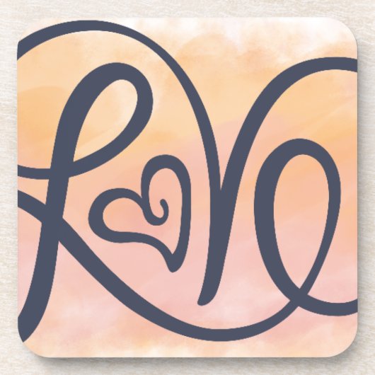 Love Lettering Bier Onderzetter (Voorkant)