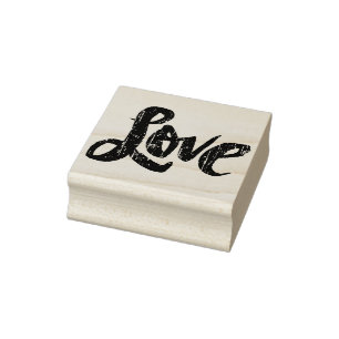 LOVE Lettering Distressed Calligraphy Romance Rubberstempel