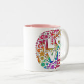 LOVE Lettering Groovy Rainbow Doodles Mok (Voorkant rechts)