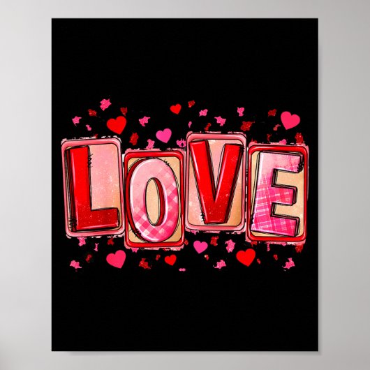 Love Lettering Leopard Day Pink Valentine s Humor Poster (Voorkant)