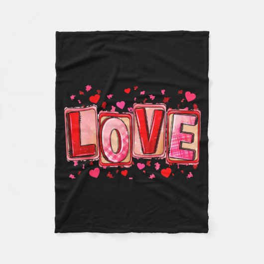 Love Lettering Leopard Day Pink Valentine s Joke Fleece Deken (Voorkant)