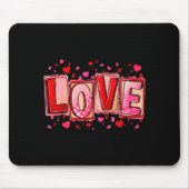 Love Lettering Leopard Day Pink Valentine s Muismat (Voorkant)