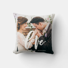 Love Lettering Overlay Custom Weduwfoto Pillow Kussen