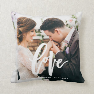 Love Lettering Overlay Custom Weduwfoto Pillow Kussen