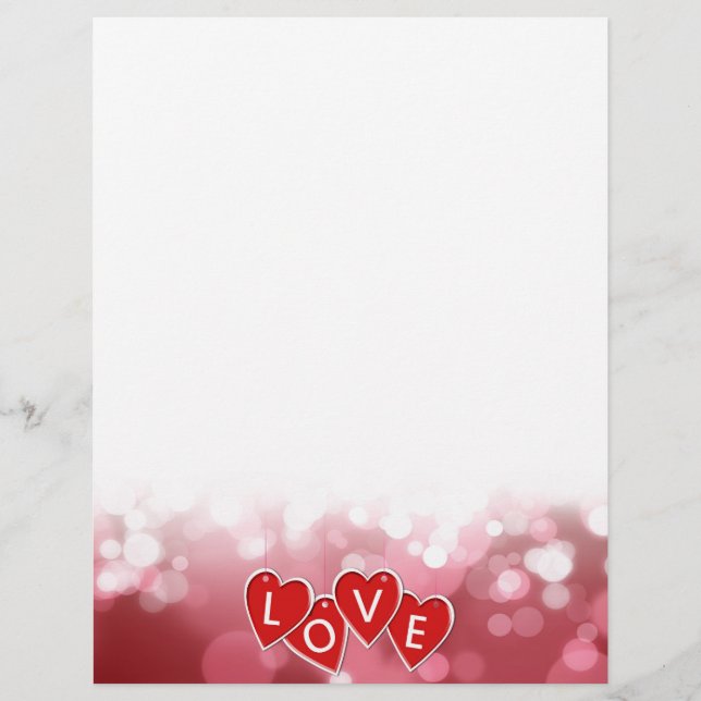 Love Lettering Red Hearts (Voorkant)