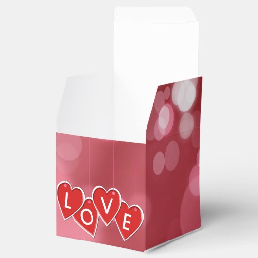 Love Lettering Red Hearts Bedankdoosjes (Geopend)