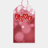 Love Lettering Red Hearts Cadeaulabel (Voorkant)