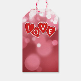 Love Lettering Red Hearts Cadeaulabel
