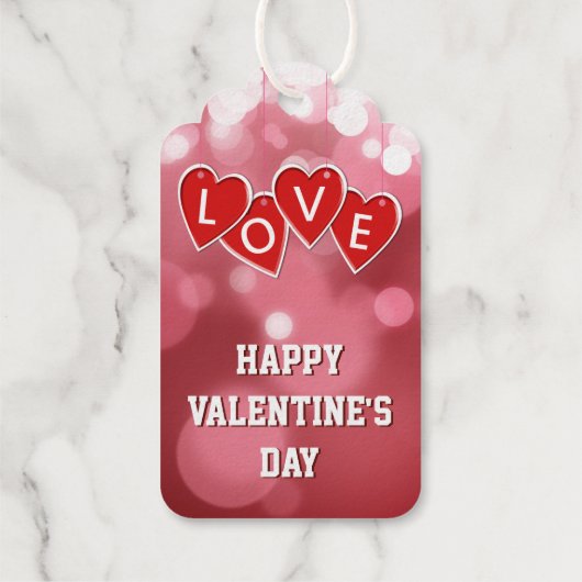 Love Lettering Red Hearts Cadeaulabels (Achterkant)