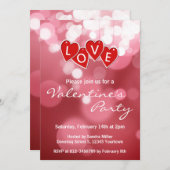 Love Lettering Red Hearts Kaart (Voorkant / Achterkant)