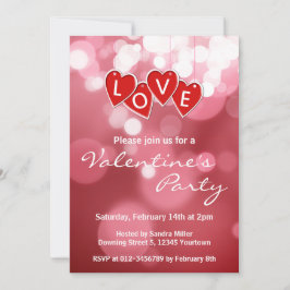 Love Lettering Red Hearts Kaart