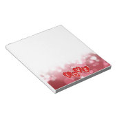Love Lettering Red Hearts Notitieblok (Schuin)