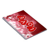 Love Lettering Red Hearts Notitieboek (Rechterzijde)