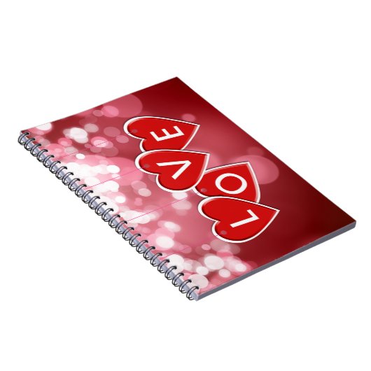 Love Lettering Red Hearts Notitieboek (Rechterzijde)
