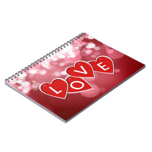 Love Lettering Red Hearts Notitieboek