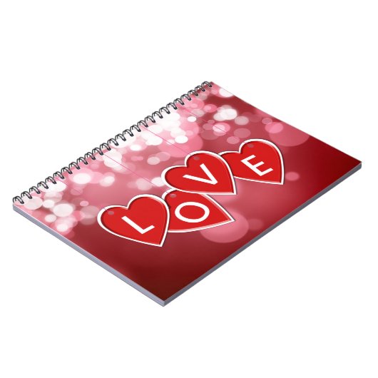 Love Lettering Red Hearts Notitieboek (Linkerzijde)