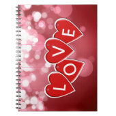 Love Lettering Red Hearts Notitieboek (Voorkant)