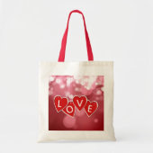 Love Lettering Red Hearts Tote Bag (Voorkant)