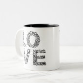 Love Letters-Black Tweekleurige Koffiemok (Voorkant links)
