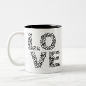 Love Letters-Black Tweekleurige Koffiemok (Links)