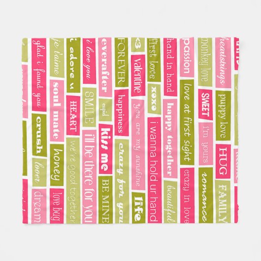 Love Letters Fleece Deken (Voorkant (Horizontaal))