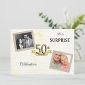 Love Letters Golden Jubileum Party Kaart (Staand voorkant)