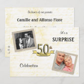 Love Letters Golden Jubileum Party Kaart (Voorkant / Achterkant)