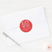 LOVE Letters Hart Typografie Valentijnsdag Sticker (Envelop)