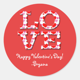 LOVE Letters Heart Typografie Valentijnse Sticker