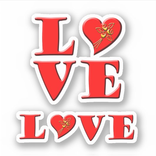 Love Letters 'L O V E' Scrap Book Sticker (Voorkant)