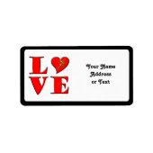 LOVE letters ( L ♥ VE) Etiket (Voorkant)