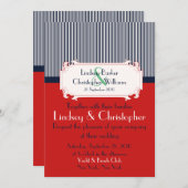 Love Letters Nautical Wedding Invitations Kaart (Voorkant / Achterkant)