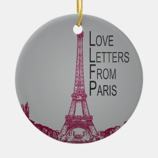 Love Letters of Paris Keramisch Ornament (Voorkant)
