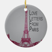 Love Letters of Paris Keramisch Ornament (Achterkant)