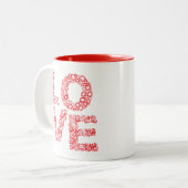 Love Letters-Red Tweekleurige Koffiemok (Voorkant links)