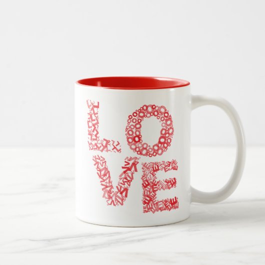 Love Letters-Red Tweekleurige Koffiemok (Rechts)