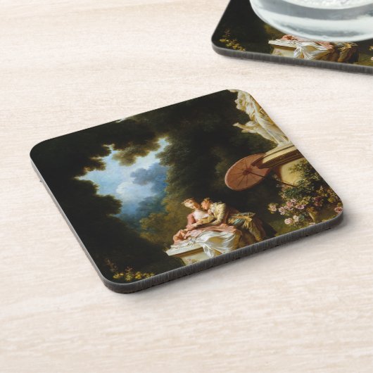 Love Letters van Jean Honore Fragonard Drankjes Onderzetter (Linkerzijde)