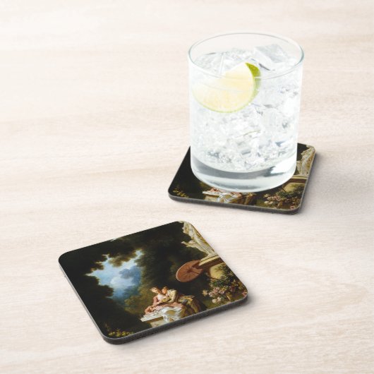 Love Letters van Jean Honore Fragonard Drankjes Onderzetter (Rechterzijde)