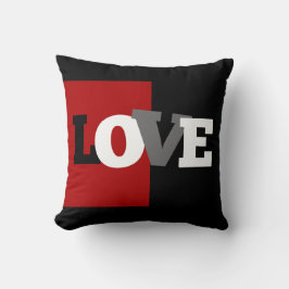 LOVE letters (zwart, wit, grijs, krimpen) Kussen