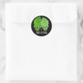 Love Lettuce Funny Veggie Pun Dark BG Ronde Sticker (Tas)
