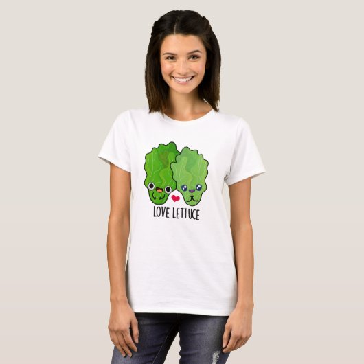 Love Lettuce Funny Veggie Pun T-shirt (Voorkant volledig)
