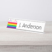 Love LGBT Equality Gay Pride Rainbow Flag Bureau Naambordje (Voorkant)
