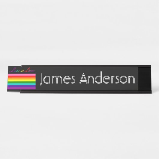 Love LGBT Equality Gay Pride Rainbow Flag Bureau Naambordje (Voorkant)