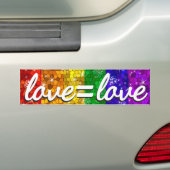 Love LGBT Gay Pride Glitter Rainbow Flag Bumpersticker (Op auto)