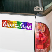 Love LGBT Gay Pride Glitter Rainbow Flag Bumpersticker (Op Truck)
