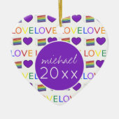 Love LGBT Gay Pride Rainbow Cake Heart Keramisch Ornament (Voorkant)