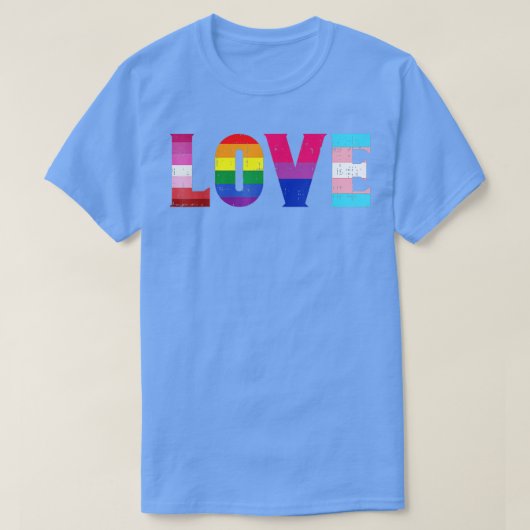 Love LGBT Pride Ally Lesbian Gay Bisexual Transgen T-shirt (Design voorkant)